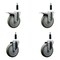 Service Caster 5'' Gray Poly Swivel 7/8'' Expanding Stem Caster Set 2 Total Lock Brakes, 4PK SCC-EXTTL20S514-PPUB-2-S-2-78 - alternate 1